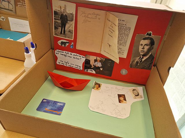An Ancestors unKnown student's family history museum box